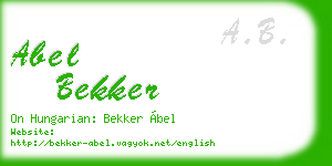 abel bekker business card